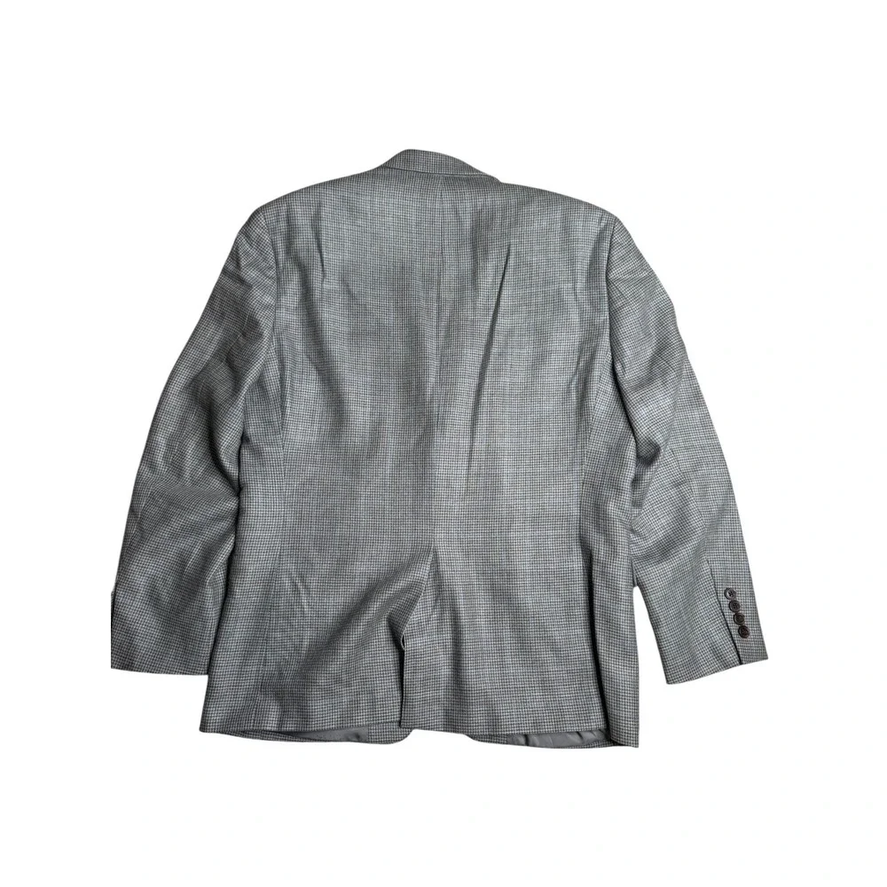 LAUREN Ralph Lauren Mens Blazer Sport Coat 38S Gray Blue Houndstooth Wool‎ Silk - Picture 8 of 12